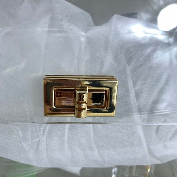 Cleared For Fun Clear and Gold Vinyl Crossbody Bag - Picture 6 of 13